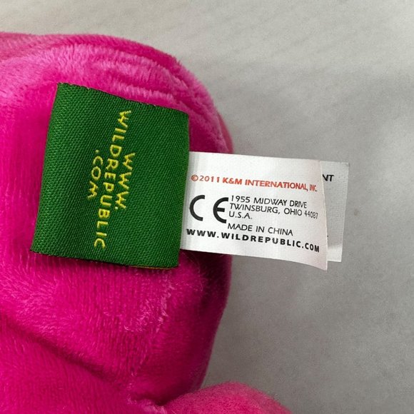 Wild Republic 11 Inch Pudgie Pink Flower Belly Penguin Stuffed Plush Preowned - Picture 6 of 11